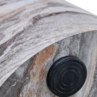 Table basse ronde élégante, bords arrondis et patins antidérapants, 30x30x55 cm, Gris(m-8)