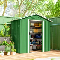 Outsunny 6.5 x 3.5ft Metal Garden Storage Shed - Green(m-10)
