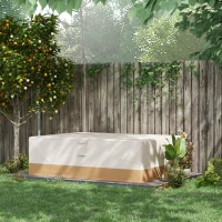 Outsunny Funda Protectora para Muebles de Jardín 275x208x78 Tela Oxford 600D Impermeable Cubierta para Sofás Mesas Exterior con 4 Ventilaciones 5 Asas y Cordón de Tracción Beige(m-10)