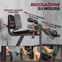 SPORTNOW Macchina per Leg Extension e Leg Curl con Schienale e Cuscinetti Regolabili, 100x90x105 cm, Grigio e Nero(m-6)