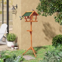 HOMCOM Mangeoire pour Oiseaux Sauvages sur Pied, Nichoir à Plateau, Abri à Oiseaux en Bois pour Extérieur, 150cm(m-10)
