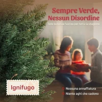 HOMCOM Albero di Natale Artificiale Slim 210 cm con 401 Rami a Forma di Abete, Base in Plastica, Verde(m-4)