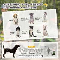 PawHut Remolque de Bicicleta para Perros 2 en 1 Carrito para Mascotas Plegable con Cinturón de Seguridad Reflectores Verde(m-5)