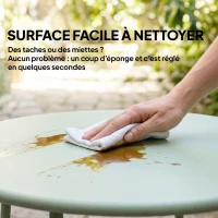 Outsunny Table basse extérieure pour 2 personnes, table de jardin ronde base en X avec structure métal, Ø 50 x 45,5 cm vert clair(m-5)
