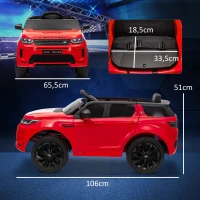 AIYAPLAY Macchina Elettrica per Bambini a Licenza Land Rover con Fari, Clacson e Cintura,106x65.5x51 cm, Rosso(m-3)