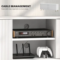 HOMCOM Modern TV Stand Cabinet for TVs up to 55", TV Unit with 2 Open Shelves and 2 Cabinets, Entertainment Centre with Cable Management for Living Room, White(m-6)