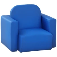 HOMCOM 2 In 1 Toddler Sofa Chair,  48 x 44 x 41 cm, for Game Relax Playroom, Blue(m-11)