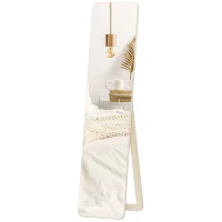 HOMCOM Miroir sur Pied et Mural rectangulaire dim. 37L x 43l x 156H cm bois naturel(m-12)