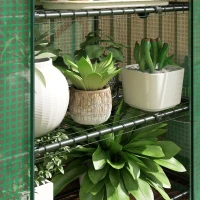 Outsunny Serra per Piante a 4 Ripiani con Porta Avvolgibile, in Metallo e PE, 69x49x158 cm, Verde Scuro(m-7)