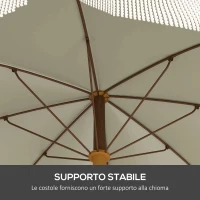Outsunny Ombrellone da Spiaggia UV40+ a 8 Stecche con Borsa da Trasporto, in Metallo e Poliestere, Ø1.9x2.1 m, Verde(m-5)