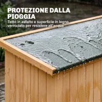 Outsunny Casetta da Giardino Legno con Porta Doppia, Mensole e Finestre, 127.5x50x164cm(m-5)