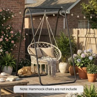 Outsunny Hammock Chair Stand Only 150KG Load Capacity for Indoor Outdoor, Black(m-9)