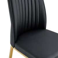Lot de 4 chaises de salle à manger, design élégant et glamour, structure en métal, 43,00x42,50x92,50 cm, Noir+Doré(m-8)