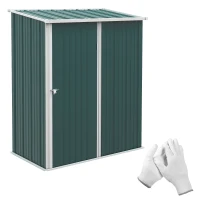 Outsunny Căsuță de Grădină din Oțel pentru Depozitare cu Sistem de Blocare, 161,5x94,5x196cm, Verde(m-11)