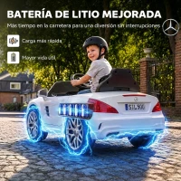AIYAPLAY Coche Eléctrico de Niños Mercedes-Benz SL500 12V con Mando a Distancia 2,4G 2 Motores Suspensión Arranque Suave Blanco(m-9)