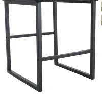 Lot de 2 tabourets de bar style nordique, structure métallique robuste avec pieds argentés, 48x53.3x91.4 cm, Noir(m-10)