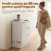 HOMCOM Dulap Comodă Îngustă Con 3 Sertare E Ușă Închidere Silențioasă(m-4)