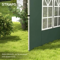 Outsunny Gazebo Side Panels, Sides Replacement with Window for 3x3(m) or 3x4m Pop Up Gazebo, 2 Pack, Green(m-5)