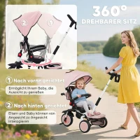 AIYAPLAY Kinderdreirad, 6-in-1 Buggy für Kleinkinder, mit Schiebegriff, verstellbarer Sitz, faltbares Design, Sicherheitsnetz(m-5)