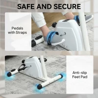 SPORTNOW Seated Pedal Exerciser with Dual Massage and Adjustable Height(m-8)