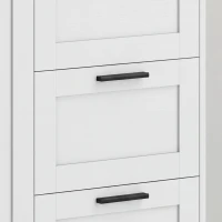 HOMCOM Modern Dressoir met Soft-Close Deuren, Koffiebarkast met 3 Lades en Verstelbare Plank, Wit(m-11)