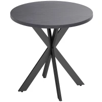 HOMCOM Esstisch 75 x 75 cm rund Küchentisch für 2-4 Personen modern Esszimmertisch mit Spinnenfuß Schwarz(m-1)