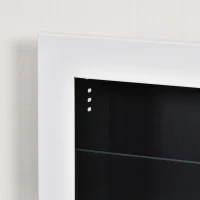 HOMCOM Camino a Bioetanolo da Parete con 3 Serbatoi da 1L e Copertura 20m², in Acciaio e Vetro, 120x15x40 cm, Bianco(m-9)