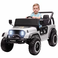 AIYAPLAY Mașină Electrică pentru Copii 12V, Buggy Electric pentru Copii, 2 Motoare, Telecomandă 2,4G, Baterie Litiu, Alb(m-17)