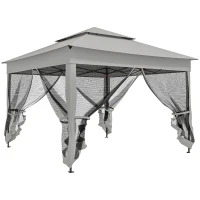Outsunny Tonnelle Barnum de Jardin Pop-up Pliant Acier Polyester imperméabilisé Anti UV moustiquaires + Sac de Transport(m-12)