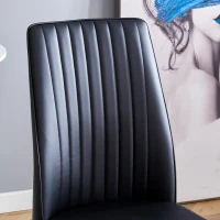 Lot de 4 chaises de salle à manger, design élégant et glamour, structure en métal, 43,00x42,50x92,50 cm, Noir+Doré(m-5)