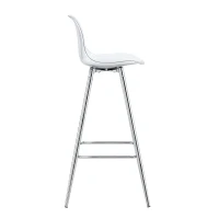 Lot de 2 tabourets de bar, design moderne et polyvalent idéal pour café, 38x33x96.5 cm, Argent+Transparent(m-11)
