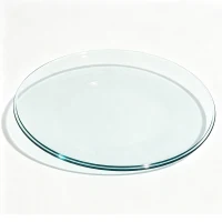 Plateau de table rond en verre trempé, ultra résistant, résistant à la chaleur, 76x76x0.72 cm, Transparent(m-2)