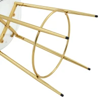 Lot de 2 tabourets de bar transparents au design flottant, adaptée aux îlots européens, 48,50x48,50x102,00 cm, doré, Transparent(m-6)