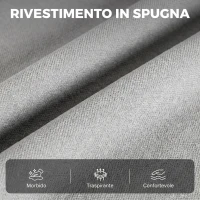 HOMCOM Poltrona Reclinabile Massaggiante 8 Punti e Riscaldata con Poggiapiedi, Telecomando, Tasche, in Tessuto, Grigio(m-7)