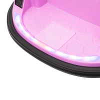 AIYAPLAY Kinderbotsauto met 360° rotatie, 2 km/u, veiligheidsgordel, ledverlichting, muziek en claxon, roze(m-10)