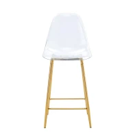 Lot de 4 tabourets de bar transparents, design moderne au look aérien, 51x45x102 cm, Doré(m-2)
