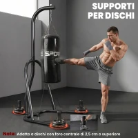 SPORTNOW Supporto per Sacco da Boxe con Sacco, Catena a 360°, Max 120kg, Allenamento MMA Muay Thai Palestra Casa(m-5)