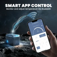 Outsunny 40L Compressor Car Fridge Freezer, Dual Zone Camping Refrigerator with App Control, Telescopic Handle, -20℃-20℃(m-7)