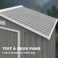 Outsunny Abri de Jardin 2,42 m² - Remise pour Outils avec Fondation - cabanon Porte verrouillable - tôle d'acier marron clair(m-7)