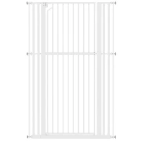 PawHut Barrera de Seguridad Niños Perros y Gatos Extra Alta 160cm Extensible 76-105cm para Puertas Escaleras Cierre Automático(m-1)