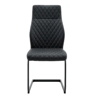 Chaise de salle à manger, confort optimal, structure métallique noire robuste, 43,00x63,00x100,00 cm, Noir(m-2)