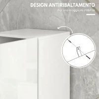 kleankin Mobile Bagno Alto Slim 181.5cm con Ripiani Aperti e 2 Armadietti, 30x30x181.5 cm, Bianco(m-6)