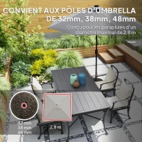 Outsunny Pied de parasol Rond, socle parasol extérieur en résine 21 kg, avec roues pour mât de Ø 32/38/48 mm, Ø 48 x 42 cm bronze(m-4)