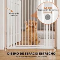 PawHut Barrera de Seguridad Niños Perros y Gatos Extra Alta 160cm Extensible 76-105cm para Puertas Escaleras Cierre Automático(m-5)