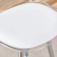 Lot de 2 tabourets de bar, design moderne et polyvalent idéal pour café, 38x33x96.5 cm, Argent+Transparent(m-7)