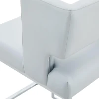 Lot de 2 tabourets de bar style nordique, structure métallique robuste avec pieds argentés, 48x53.3x91.4 cm, Gris clair+Argent(m-9)