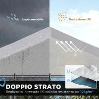 PawHut Recinto per Cani da Esterno con Rete Zincata e Serratura, in Acciaio e Tessuto Oxford, 4x2.3x1.5 m, Argento(m-6)
