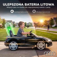 AIYAPLAY Elektryczny samochód dla dzieci 12V z pilotem bateria litowa 2 silniki łagodny start tylne zawieszenie Czarny(m-6)
