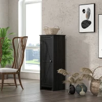 HOMCOM Armadio da Cucina Rialzato con 2 Ripiani Regolabili, 120 cm, Nero(m-2)