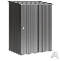 Outsunny Magazie de Gradina Pentru Unelte din Tabla de Otel cu Zavor, 161.5x94.5x196cm, Negru(m-1)